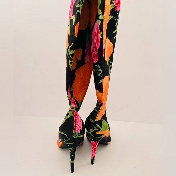 Anne Michelle Floral Boots Size US 8 / EU 38 - Picture 4 of 5